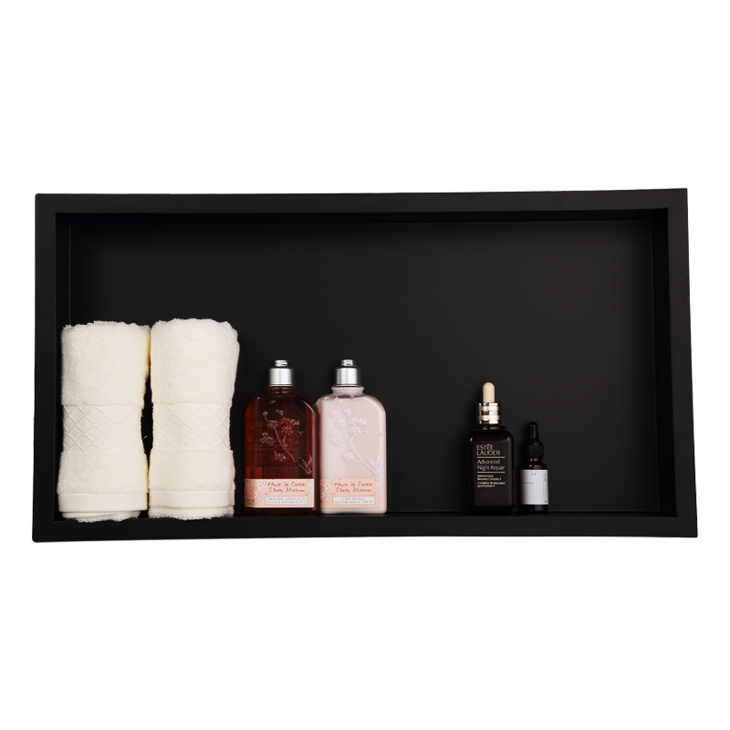 Niche de douche de salle de bain noire 30*60*7cm